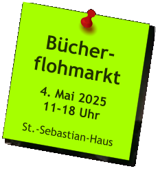Bücher-flohmarkt  4. Mai 202511-18 Uhr  St.-Sebastian-Haus