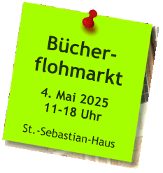 Bücher-flohmarkt  4. Mai 202511-18 Uhr  St.-Sebastian-Haus