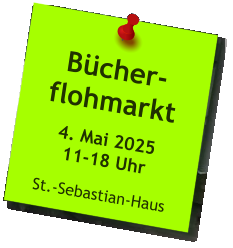 Bücher-flohmarkt  4. Mai 202511-18 Uhr  St.-Sebastian-Haus
