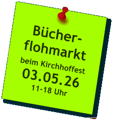 Bücher-flohmarkt  beim Kirchhoffest 03.05.26 11-18 Uhr
