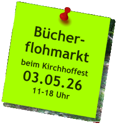Bücher-flohmarkt  beim Kirchhoffest 03.05.26 11-18 Uhr