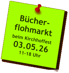 Bücher-flohmarkt  beim Kirchhoffest 03.05.26 11-18 Uhr