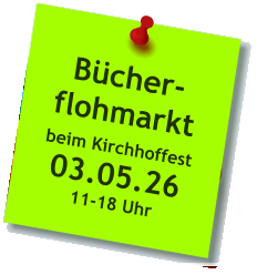 Bücher-flohmarkt  beim Kirchhoffest 03.05.26 11-18 Uhr